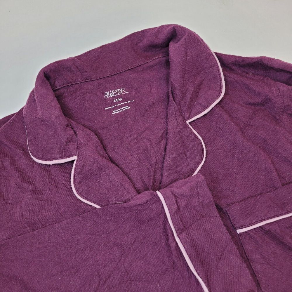 Gilligan & O'Malley Burgundy Button Up Night Shirt, Size‎ M